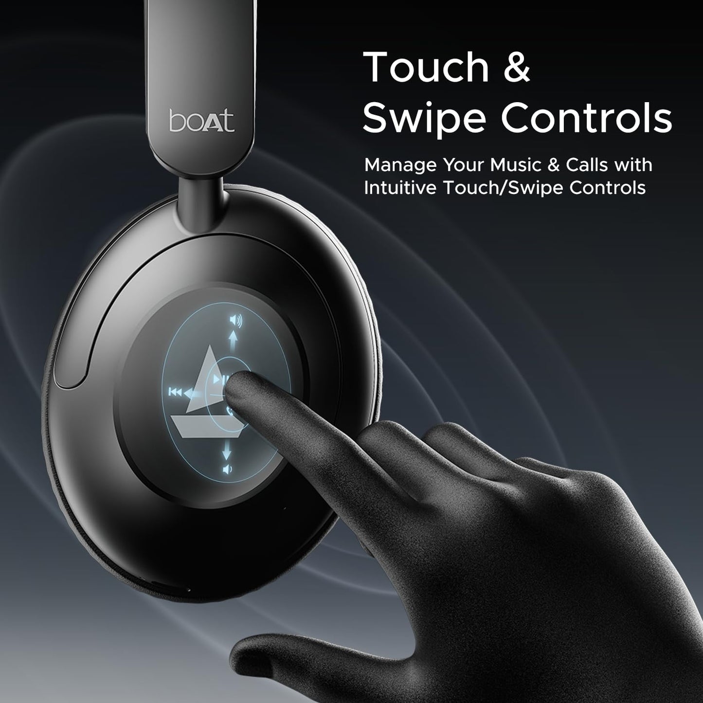 Boat Newly Launches Rockerz 650 Pro, Touch/Swipe Control, Dolby Audio, 80hrs Battery, 2Mics ENx, Fast Charge, App Support, Dual Pair, Bluetooth Over Ear Headphones with Mic (Iris Black)