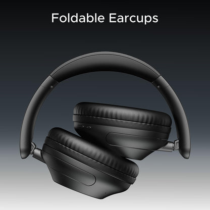 Boat Newly Launches Rockerz 650 Pro, Touch/Swipe Control, Dolby Audio, 80hrs Battery, 2Mics ENx, Fast Charge, App Support, Dual Pair, Bluetooth Over Ear Headphones with Mic (Iris Black)