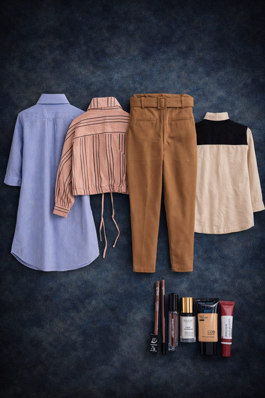 The Ultimate Stylist Combo: Women's Apparel & Makeup Essentials Bundle